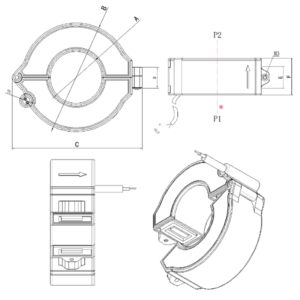 F系列开合式户外防水电流互感器（圆形挂线式）